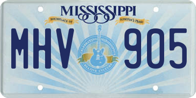 MS license plate MHV905
