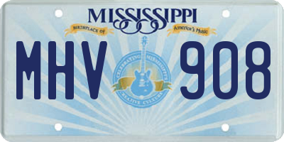 MS license plate MHV908