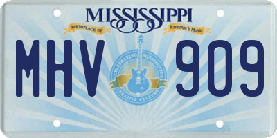 MS license plate MHV909