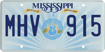 MS license plate MHV915