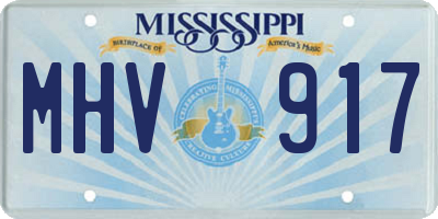 MS license plate MHV917