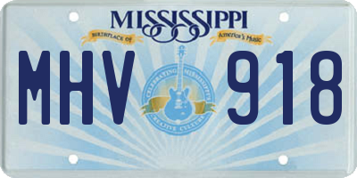 MS license plate MHV918