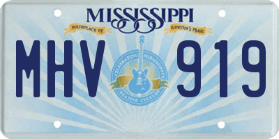MS license plate MHV919