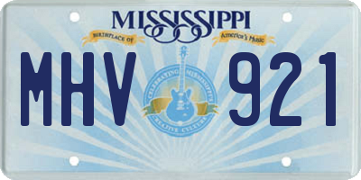 MS license plate MHV921