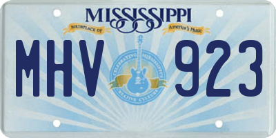MS license plate MHV923