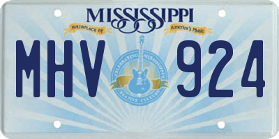 MS license plate MHV924