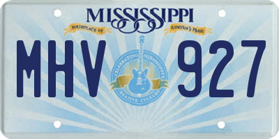 MS license plate MHV927