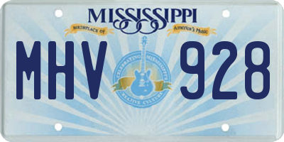 MS license plate MHV928