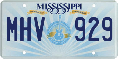 MS license plate MHV929