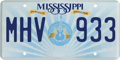 MS license plate MHV933