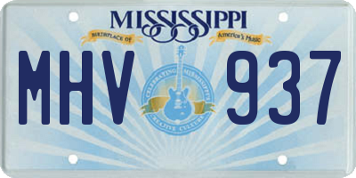 MS license plate MHV937