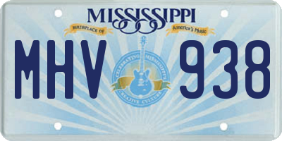 MS license plate MHV938