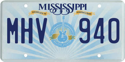 MS license plate MHV940