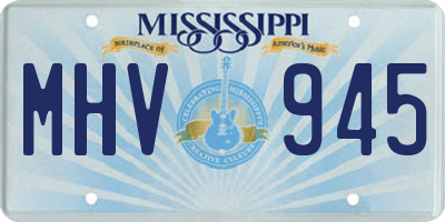 MS license plate MHV945