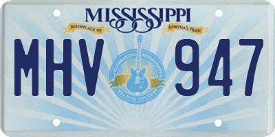 MS license plate MHV947