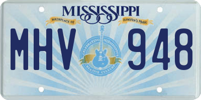 MS license plate MHV948