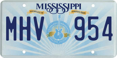 MS license plate MHV954