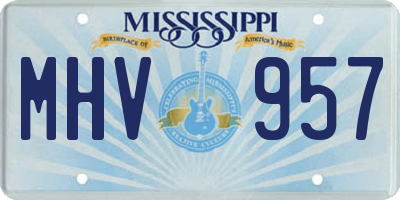 MS license plate MHV957