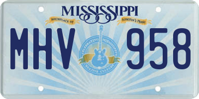 MS license plate MHV958