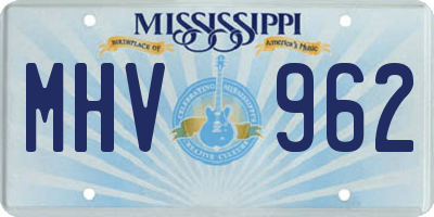 MS license plate MHV962