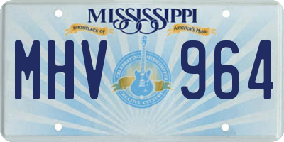 MS license plate MHV964