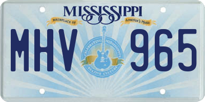 MS license plate MHV965