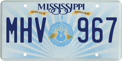 MS license plate MHV967