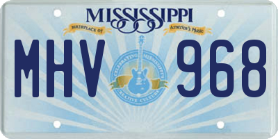 MS license plate MHV968