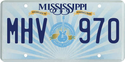 MS license plate MHV970