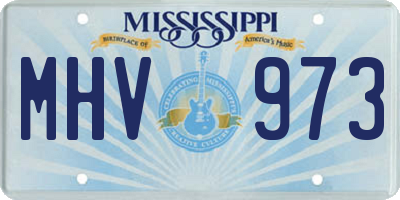 MS license plate MHV973
