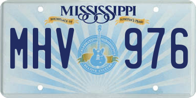 MS license plate MHV976