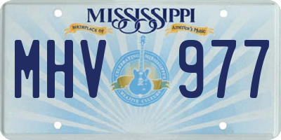 MS license plate MHV977