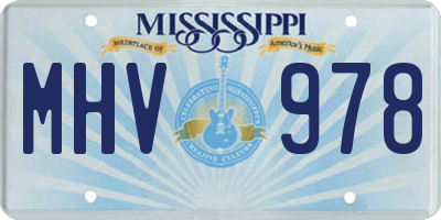 MS license plate MHV978
