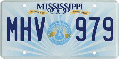 MS license plate MHV979