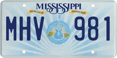 MS license plate MHV981