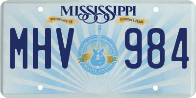 MS license plate MHV984