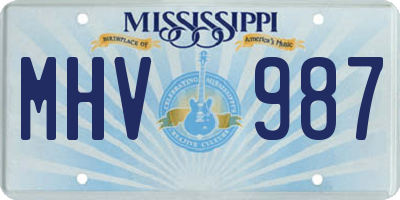 MS license plate MHV987