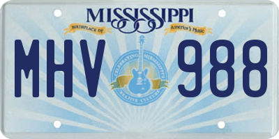 MS license plate MHV988