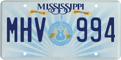 MS license plate MHV994