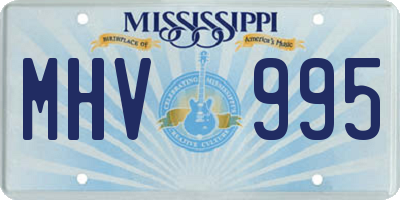 MS license plate MHV995