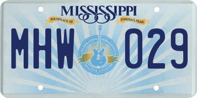 MS license plate MHW029
