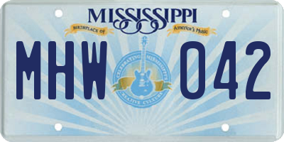MS license plate MHW042