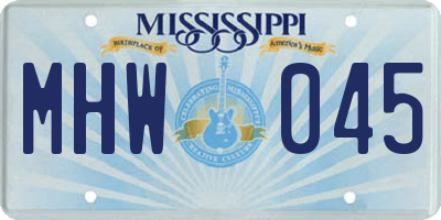 MS license plate MHW045