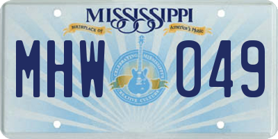 MS license plate MHW049