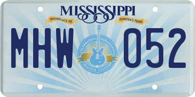 MS license plate MHW052