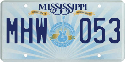 MS license plate MHW053