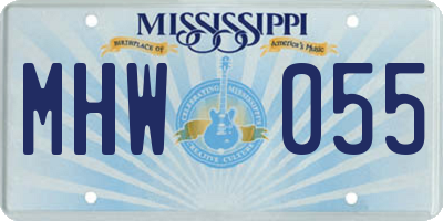 MS license plate MHW055