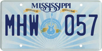 MS license plate MHW057