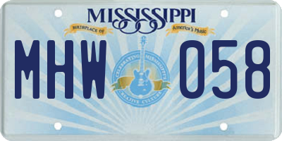 MS license plate MHW058