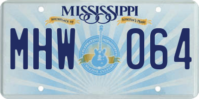 MS license plate MHW064